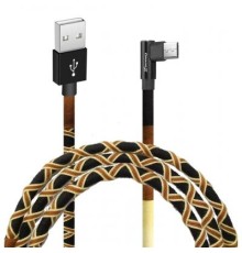 Дата кабель USB 2.0 AM to Micro 5P 1.0m Brown/Yellow Grand-X (FM-08BY)