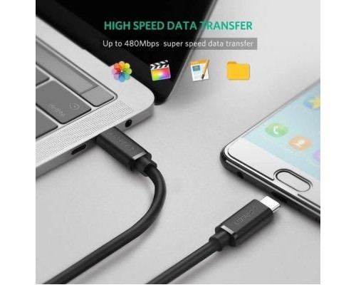 Дата кабель USB-C to USB-C 2.0m US286 3A Black Ugreen (10306)