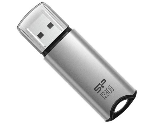 USB флеш накопичувач Silicon Power USB 128G SILICON POWER usb3.2 Marvel M02 Aluminum Silver (SP128GBUF3M02V1S)