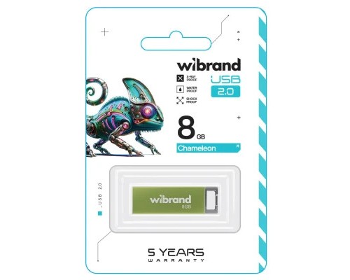 USB флеш накопичувач Wibrand 8GB Chameleon Green USB 2.0 (WI2.0/CH8U6LG)