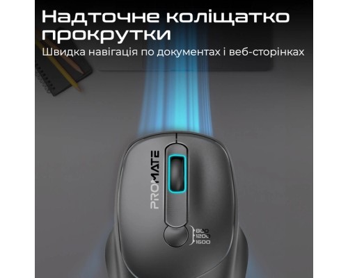 Мишка Promate UniGlide Wireless Black (uniglide.black)