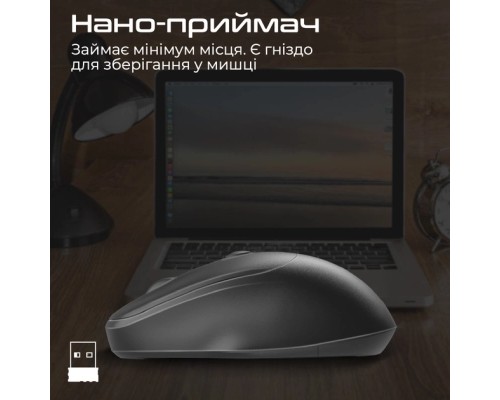 Мишка Promate UniGlide Wireless Black (uniglide.black)