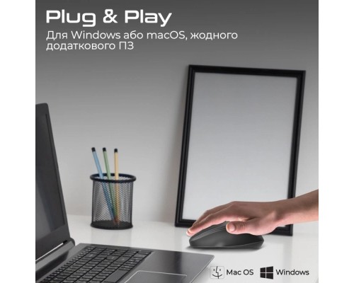 Мишка Promate UniGlide Wireless Black (uniglide.black)
