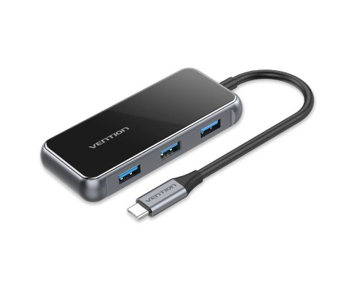 Концентратор Vention USB 3.1 Type-C to HDMI 4K60Hz/USB 3.0х3/RJ45/PD 87W 6-in-1 Mirrored Surface (TFFHB)