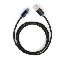 Дата кабель USB 2.0 AM to Type-C 1m LED black Vinga (VCPDCTCLED1BK)