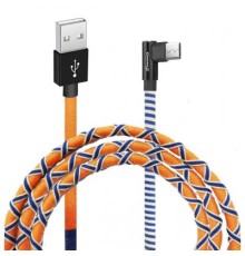 Дата кабель USB 2.0 AM to Micro 5P 1.0m Orange/Blue Grand-X (FM-08OB)