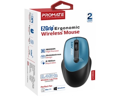 Мишка Promate UniGlide Wireless Blue (uniglide.blue)