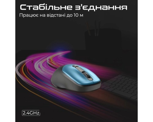 Мишка Promate UniGlide Wireless Blue (uniglide.blue)
