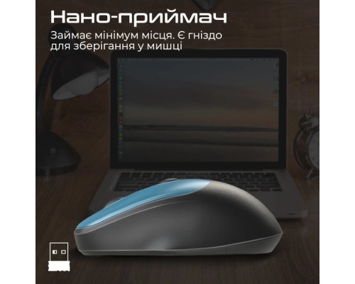 Мишка Promate UniGlide Wireless Blue (uniglide.blue)