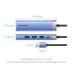 Концентратор Vention USB 3.0 to USB 3.0x3/RJ45/Type-C Hub Blue Aluminum Alloy 5-in-1 (TGFSB)