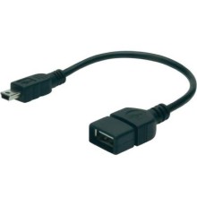 Дата кабель USB 2.0 AF to mini-B 5P OTG 0.2m Digitus (AK-300310-002-S)