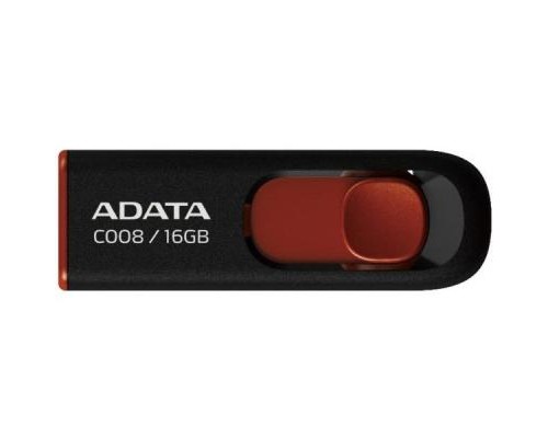 USB флеш накопичувач ADATA 16Gb C008 Black/Red USB 2.0 (AC008-16G-RKD)