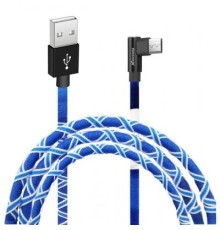 Дата кабель USB 2.0 AM to Micro 5P 1.0m White/Blue Grand-X (FM-08WB)