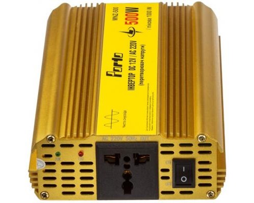 Автомобільний інвертор 12V/220V 500W, чиста синусоїда Porto (MNZ-500)
