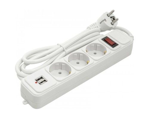 Мережевий фільтр живлення PowerPlant 1.8 м, 3 розетки, USB ( PPSA10M18S3U ) (PPSA10M18S3U)