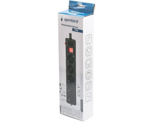 Мережевий фільтр живлення Gembird SPG5-G-15B-PRO