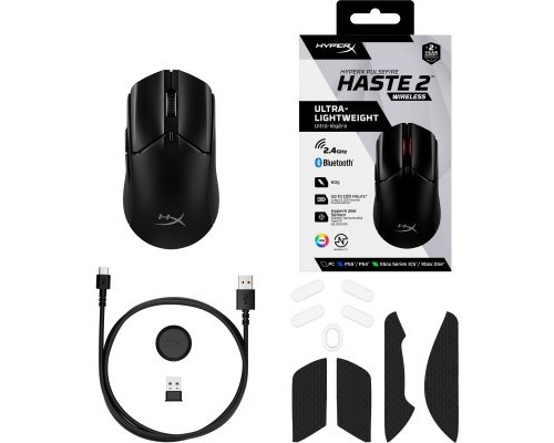 Мишка HyperX Pulsefire Haste 2 Wireless Black (6N0B0AA)