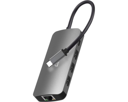 Концентратор Media-Tech USB3.1 Type-C to HDMI/USB 3.0x3/RJ45/SD/MicroSD/PD 100W Hub Pro 8-in-1 (MT5044)