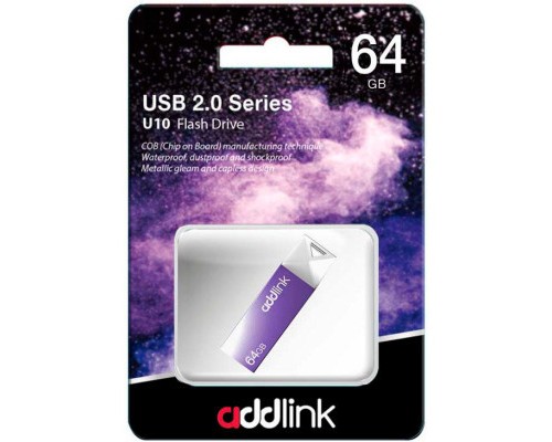 USB флеш накопичувач AddLink 64GB U10 Violet USB 2.0 (ad64GBU10V2)