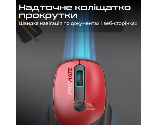 Мишка Promate UniGlide Wireless Red (uniglide.red)