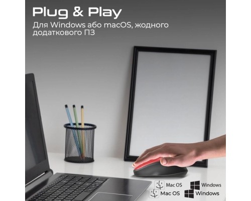 Мишка Promate UniGlide Wireless Red (uniglide.red)