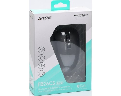 Мишка A4Tech FB26CS Air2 Wireless/Bluetooth Smoky Grey (4711421999090)