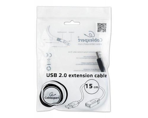 Дата кабель USB 2.0 AM/AF 0.15m Cablexpert (CCP-USB2-AMAF-0.15M)