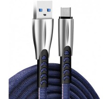 Дата кабель USB 2.0 AM to Type-C 1.0m zinc alloy blue ColorWay (CW-CBUC012-BL)