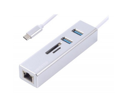 Концентратор Maxxter USB to Gigabit Ethernet, 2 Ports USB 3.0 + microSD/TF card r (NECH-2P-SD-01)