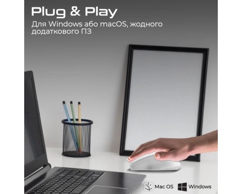 Мишка Promate UniGlide Wireless White (uniglide.white)