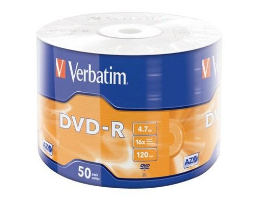 Диск DVD Verbatim 4.7Gb 16X Wrap-box 50шт MATT SILVER (43788)