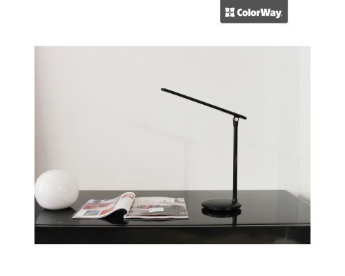 Настільна лампа ColorWay 4W with built-in battery 1800 mAh USB in/out 5V*1A, black (CW-DL02B-B)