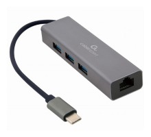 Концентратор Cablexpert Type-С to Gigabit Ethernet, 3 Ports USB 3.1 Gen1 (5 Gbps) (A-CMU3-LAN-01)
