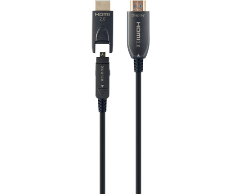 Кабель мультимедійний HDMI to HDMI 20.0m AOC V.2.0, 4K 60Hz Gold Cablexpert (CCBP-HDMID-AOC-20M)