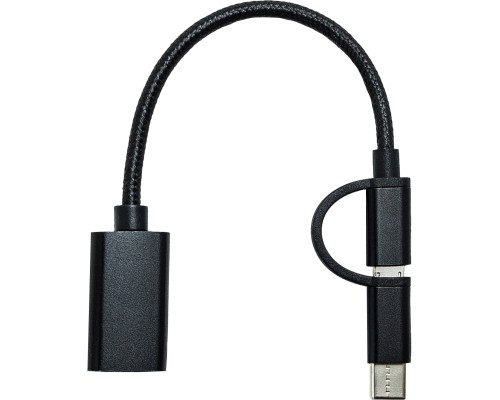 Перехідник OTG AC-150 2in1 USB 3.0 - MicroUSB USB Type-C Black XoKo (AC-150-BK)