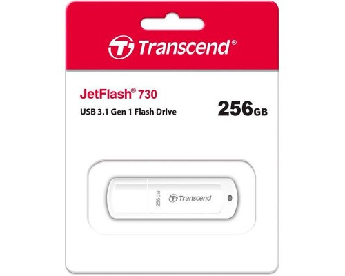 USB флеш накопичувач Transcend 256GB JetFlash 730 White USB 3.1 (TS256GJF730)