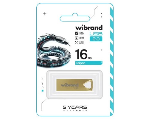 USB флеш накопичувач Wibrand 16GB Taipan Gold USB 2.0 (WI2.0/TA16U2G)