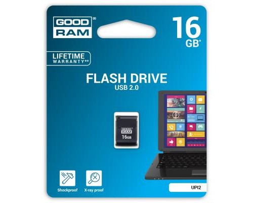 USB флеш накопичувач Goodram 16GB UPI2 Piccolo Black USB 2.0 (UPI2-0160K0R11)