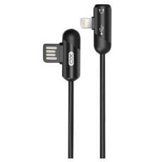 Дата кабель NB38 USB - Lightning + Lightning Audio 1.0m 2.4А Black XoKo (XO-NB38)
