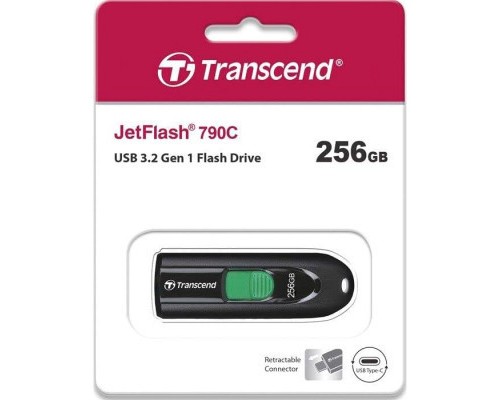 USB флеш накопичувач Transcend 256GB JetFlash 790C USB 3.2 Type-C (TS256GJF790C)