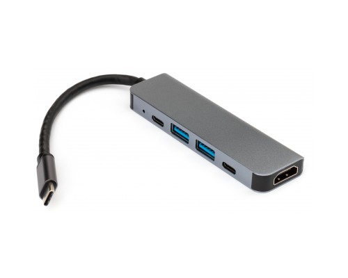 Концентратор Vinga Type-C to 4K HDMI+2*USB3.0+PD+USB-C 3.1 Gen1 aluminum (VCPHTC5AL)