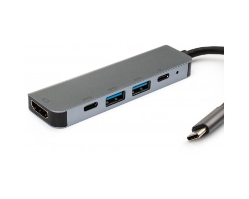 Концентратор Vinga Type-C to 4K HDMI+2*USB3.0+PD+USB-C 3.1 Gen1 aluminum (VCPHTC5AL)