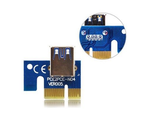 Райзер PCI-E x1 to 16x 60cm USB 3.0 Cable SATA to 6Pin Power v.006C Dynamode (RX-riser-006c 6 pin)