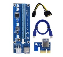 Райзер PCI-E x1 to 16x 60cm USB 3.0 Cable SATA to 6Pin Power v.006C Dynamode (RX-riser-006c 6 pin)