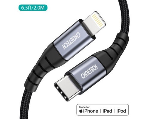 Дата кабель USB-C to Lightning 2.0m MFI Choetech (IP0041-BK)