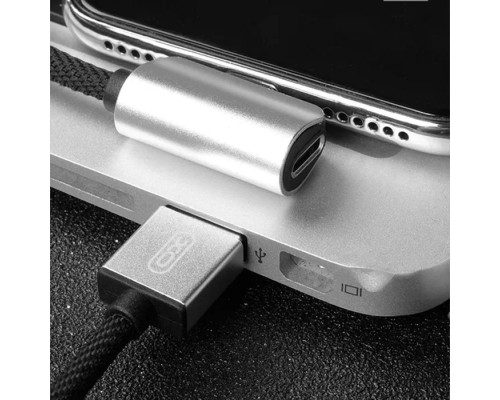 Дата кабель NB46 2in1 USB - Lightning + Lightning Audio 2.4А 1.0m Silver XoKo (XO-NB46)