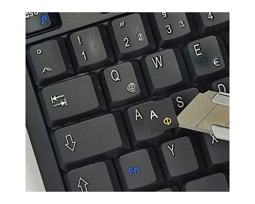 Наклейка на клавіатуру BestKey непрозора чорна, 68, жовтий (BK13YEL/022)