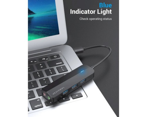 Концентратор Vention USB 3.0 to 3хUSB 3.0/2хTRS Audio/USB Micro 1.0m (CHIBF)