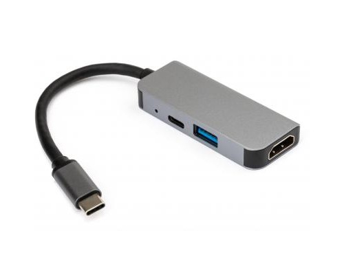 Концентратор Vinga Type-C to 4K HDMI+USB3.0+PD aluminium (VCPHTC3AL)