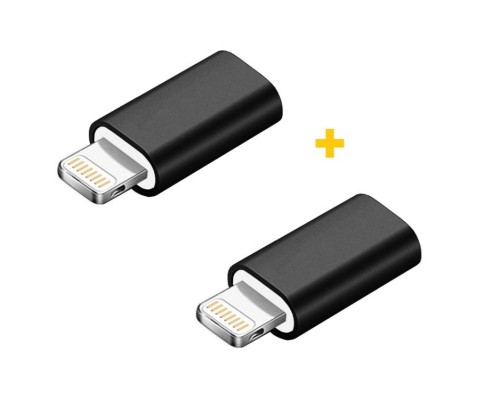 Перехідник MicroUSB to Lightning AC-005 2 pcs XoKo (XK-AC005-BK2)